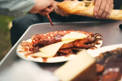 Cured meats and cheese on a Leonese table