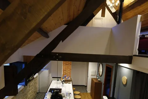 The kitchen and dining area